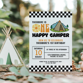 En Glad Campare Retro 70-tal Groovy En Pojke 1:a Inbjudningar