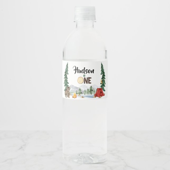 En Glad Campare Vattenflaska Etikett (Framsida)