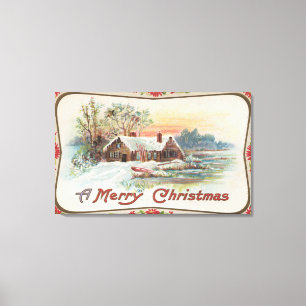 En glad ChristmasA landplats Canvastryck