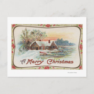En glad ChristmasA landplats Helg Vykort