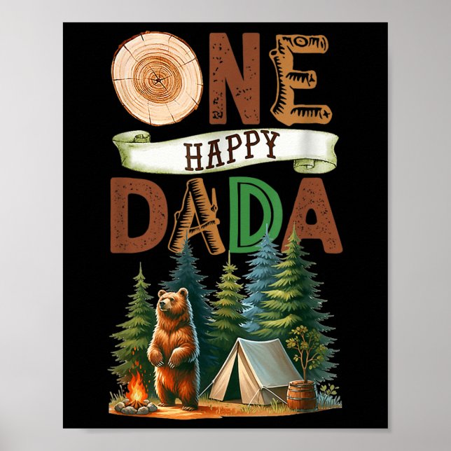 En glad Dada-campare Första födelsedagen Camping B Poster (Framsidan)