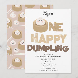 En Glad Dumplings Inbjudan 1:a Första Födelsedag