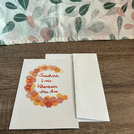 En Glad Färgrik Blommig Krans Välkomstkort Tack Kort