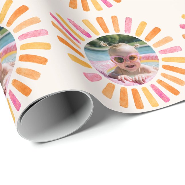 En Glad Flickas Solsken Presentpapper (Rullad Hörn)