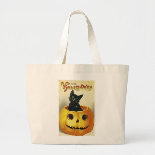 En glad Haloween kattunge Jumbo Tygkasse