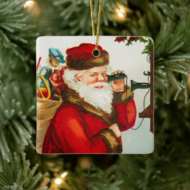 En glad jul Tomte av Ellen Clapsaddle Julgransprydnad Keramik (Träd)