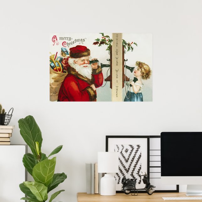 En glad jul Tomte av Ellen Clapsaddle Poster (Hemmakontoret)