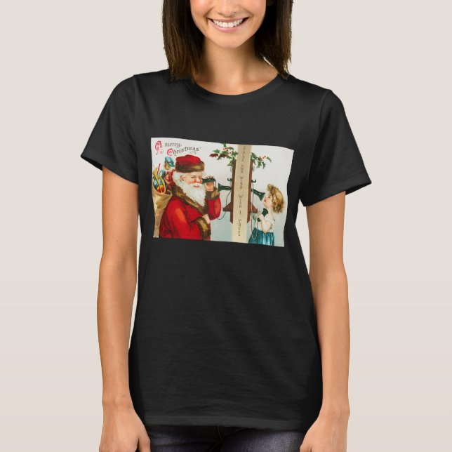 En glad jul Tomtefar av Ellen Clapsaddle T Shirt (Framsida)