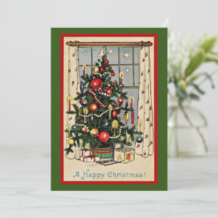 En glad jul, vintageillustration, kort