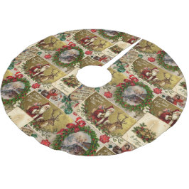 En glad julstund julgransmatta borstad polyester