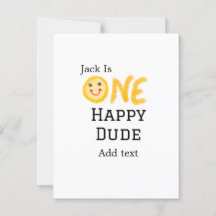 En glad kille 1:a födelsedagsgul glädjesmoln 