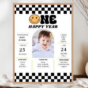 En glad kille 1-årsfest Första födelsedagsfirande Poster
