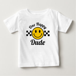 En glad kille gul leende ansikte födelsedagsmatcha t shirt
