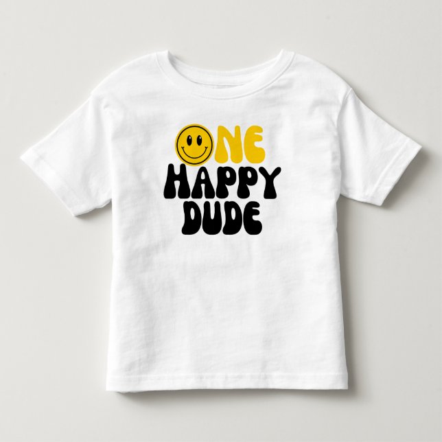 En glad kille på ettårsdagen t shirt (Framsida)