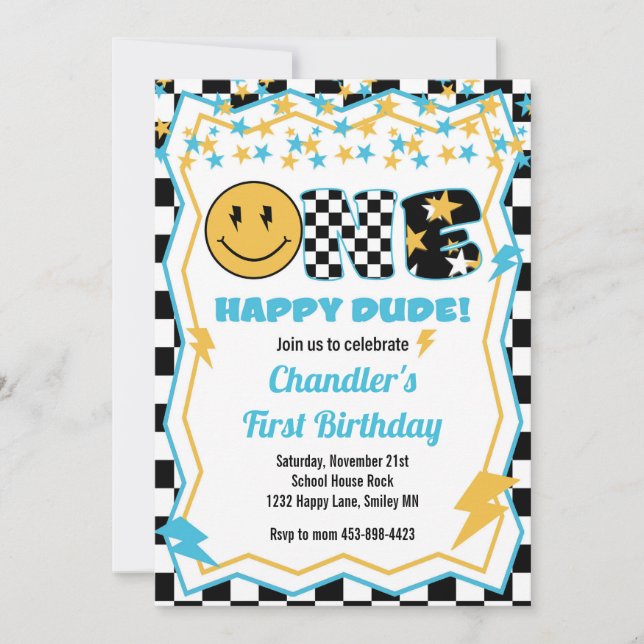 En Glad Kille - Rockstjärna Inbjudningar (Framsida)