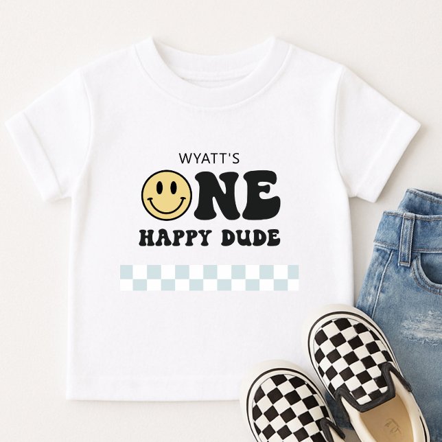 En glad kille Smile Face Första födelsedag T Shirt (Skapare uppladdad)