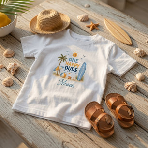 En Glad Kille Surf Strand Födelsedag T Shirt