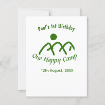 En glad läger grön berg sol 1-årsdag 