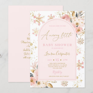 En glad liten baby shower flicka inbjudningar
