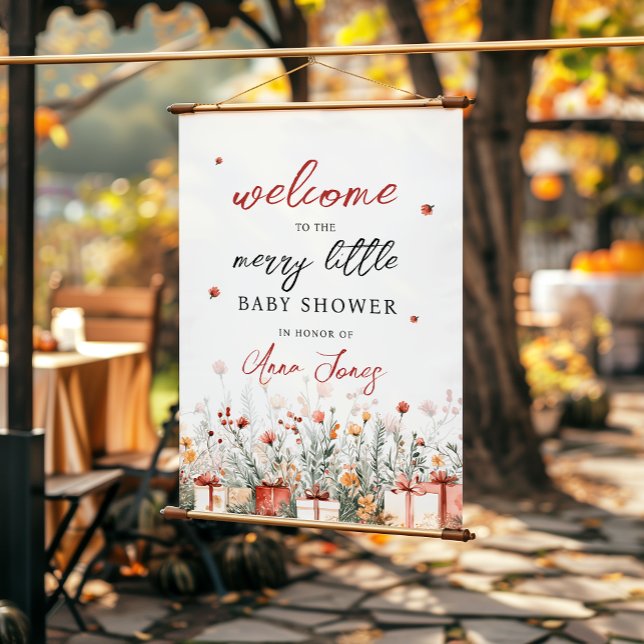 En glad liten baby shower jul välkomstskylt poster (Skapare uppladdad)