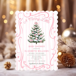 En Glad Liten Jul Bebis Shower Inbjudningar