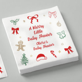 En Glad Liten Jul Bebis Shower Pappersservett