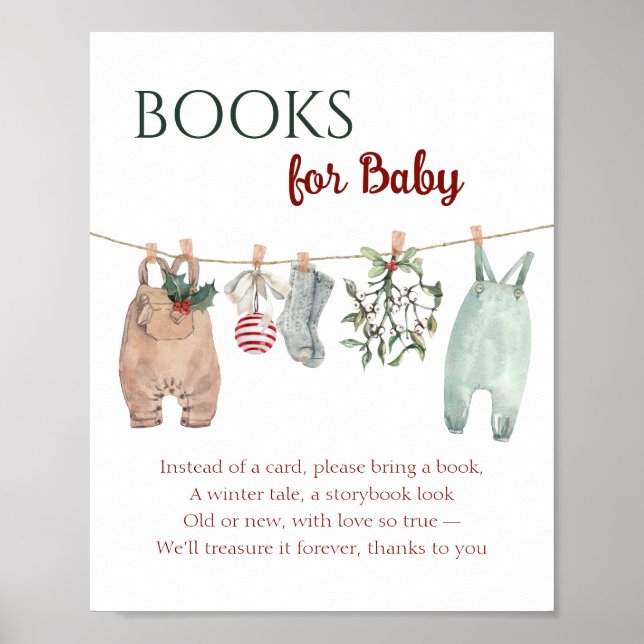 En Glad Liten Jul Kläder Böcker för Bebis  Poster (Framsidan)
