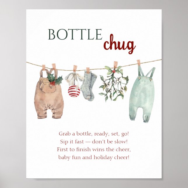 En Glad Liten Julkläder Flaska Chug Poster (Framsidan)