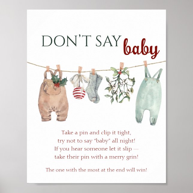 En Glad Liten Julkläder SAG INTE Bebis Poster (Framsidan)