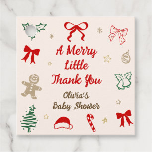 En Glad Liten Tack Jul Bebis Babyshower Gåvor Etiketter