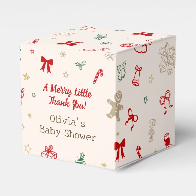 En Glad Liten Tack Jul Bebis Bjudning Presentaskar (Framsidan Sidan)
