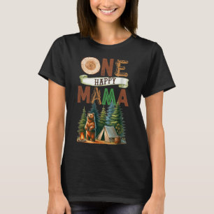 En glad mamma campare första födelsedag camping bj t shirt