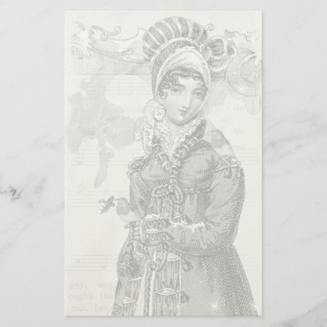 En glad Noel Jane Austen Inspired Alt-kolorway Brevpapper (Framsida)