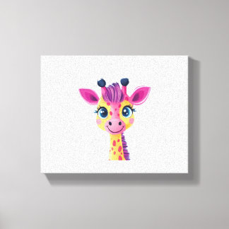 En glad och nyckfull design av en ung giraff canvastryck
