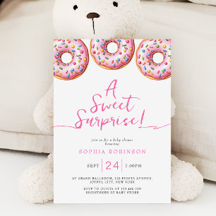 En glad överraskning, Sprinkle Donuts Girl Baby Sh Inbjudningar