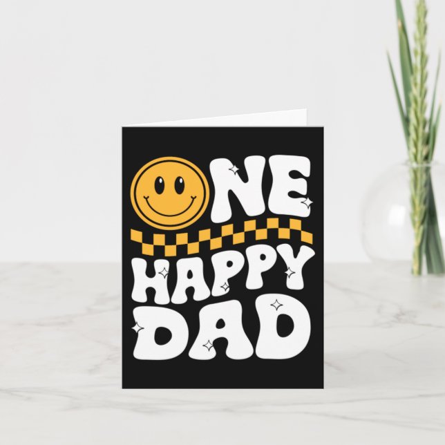 En glad pappa retro leende ansikte fars dag kort (Framsida)