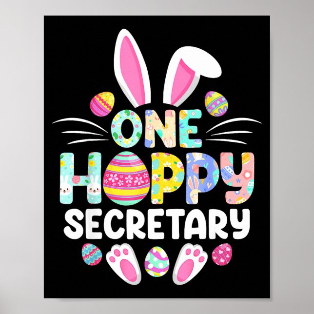 En glad sekreterare rolig påskdag  poster (Framsidan)