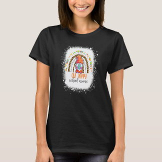 En glad skolsköterska påsk leopard regnbåge t shirt