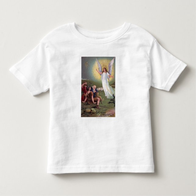 En glada ChristmasAngel för shepherdset T Shirt (Framsida)