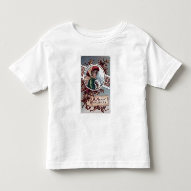 En glada ChristmasKid i vinterdräkt Tee Shirt (Framsida)