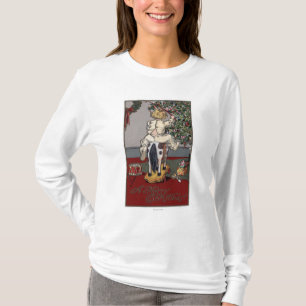 En glada ChristmasKid på en vagga häst T Shirt