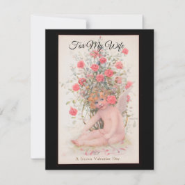 En glädjefull Alla hjärtans dag Kerub Anpassad Julkort