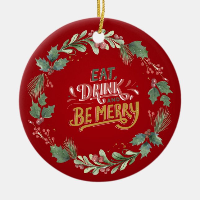 "En glädjens natt: korporerat jultomte" Julgransprydnad Keramik (Framsidan)