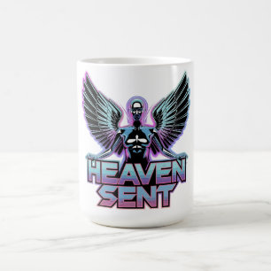 En glansig, metallisk ängel med vingar, Y2K-design Kaffemugg