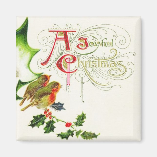 En Glatt jultomte Vintage Magnet (Framsidan)