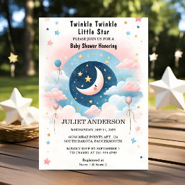 En Glitter Twinkle Twinkle Little Star Shower Inbjudningar