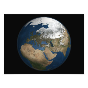 En global syn på Europa och Skandinavien Fototryck
