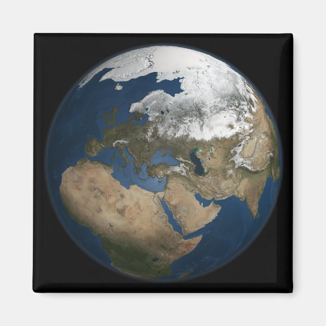 En global syn på Europa och Skandinavien Magnet (Framsidan)