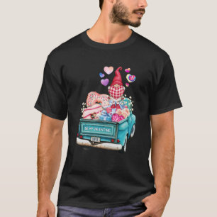 En Gnome Girl Car Flowers Pastel Tie dye Valen T Shirt