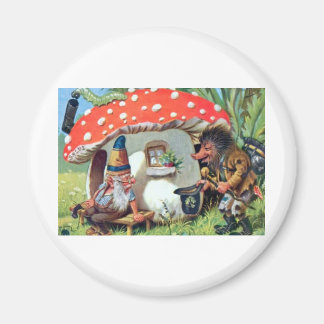 En Gnome som bor i ett svampstuga Magnet